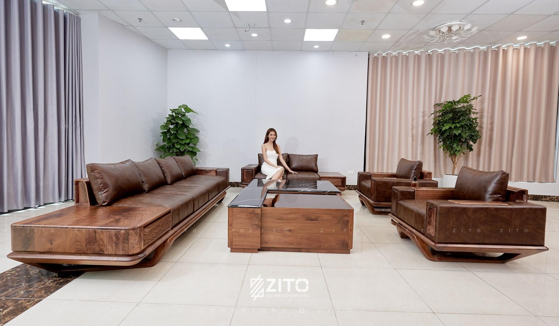 Sofa gỗ chữ U cỡ đại ZG 188