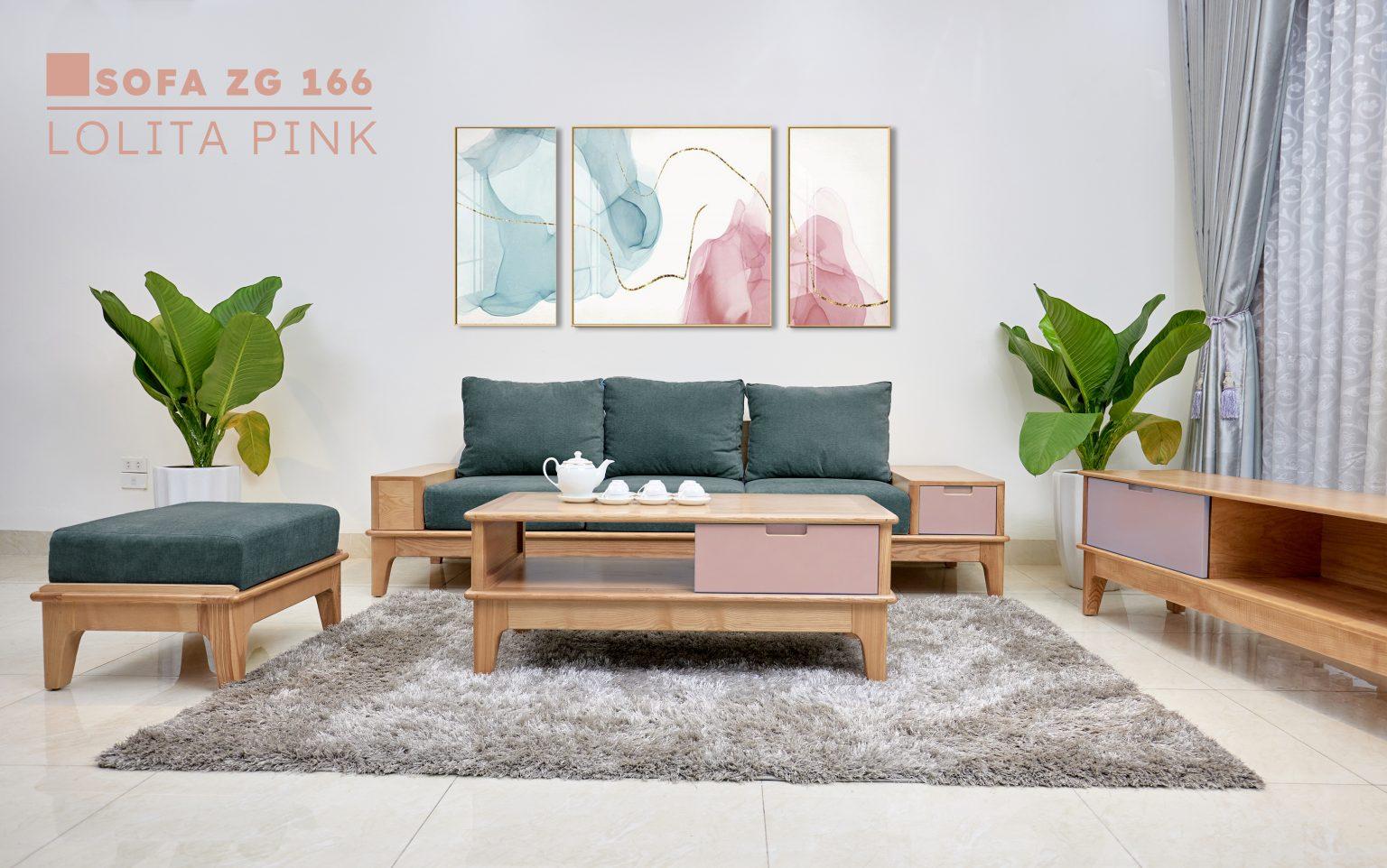 Sofa gỗ ZG 166  Lolita Pink 