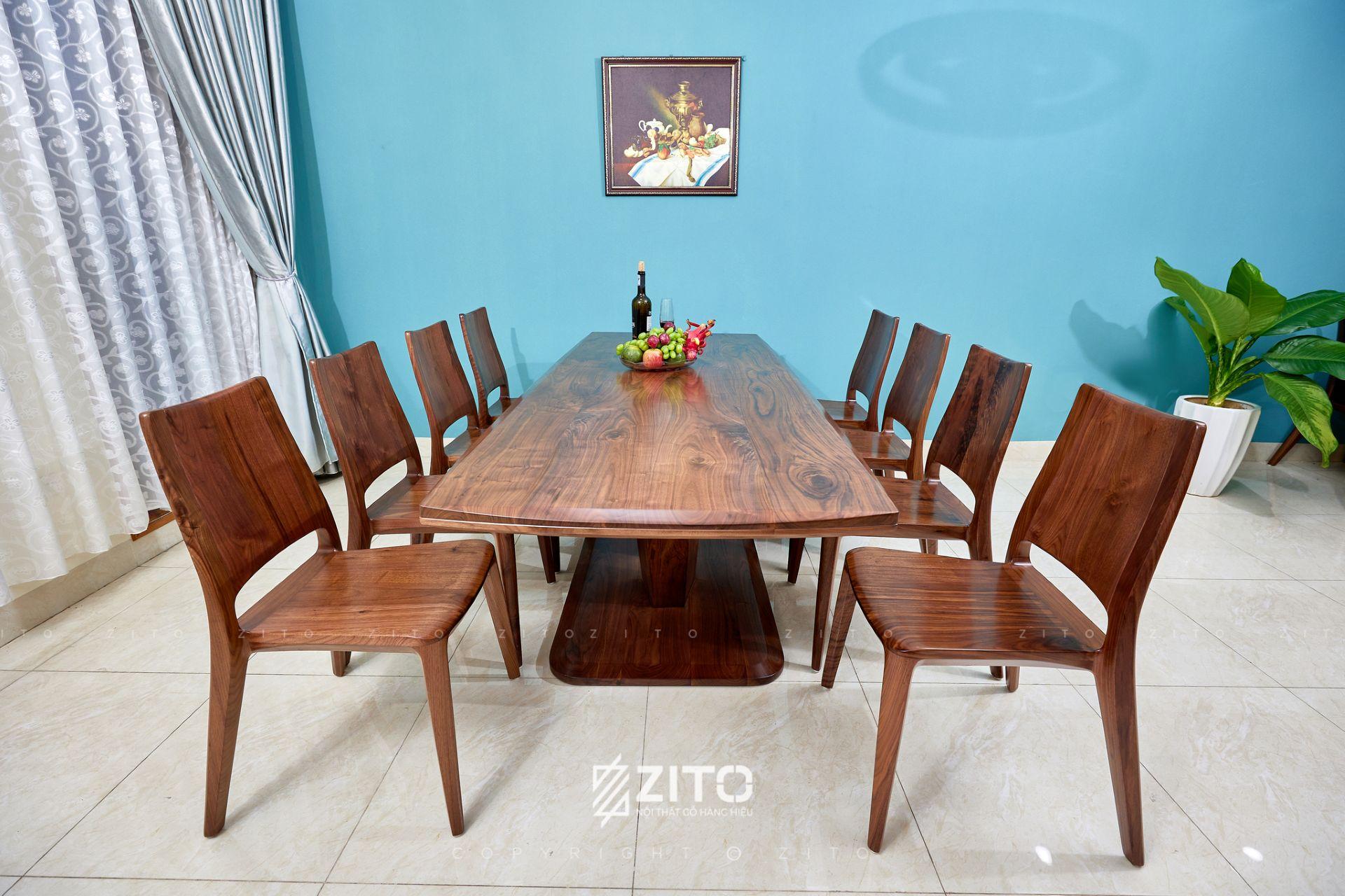 Bàn ăn gỗ óc chó hàng sẵn ZBA 612