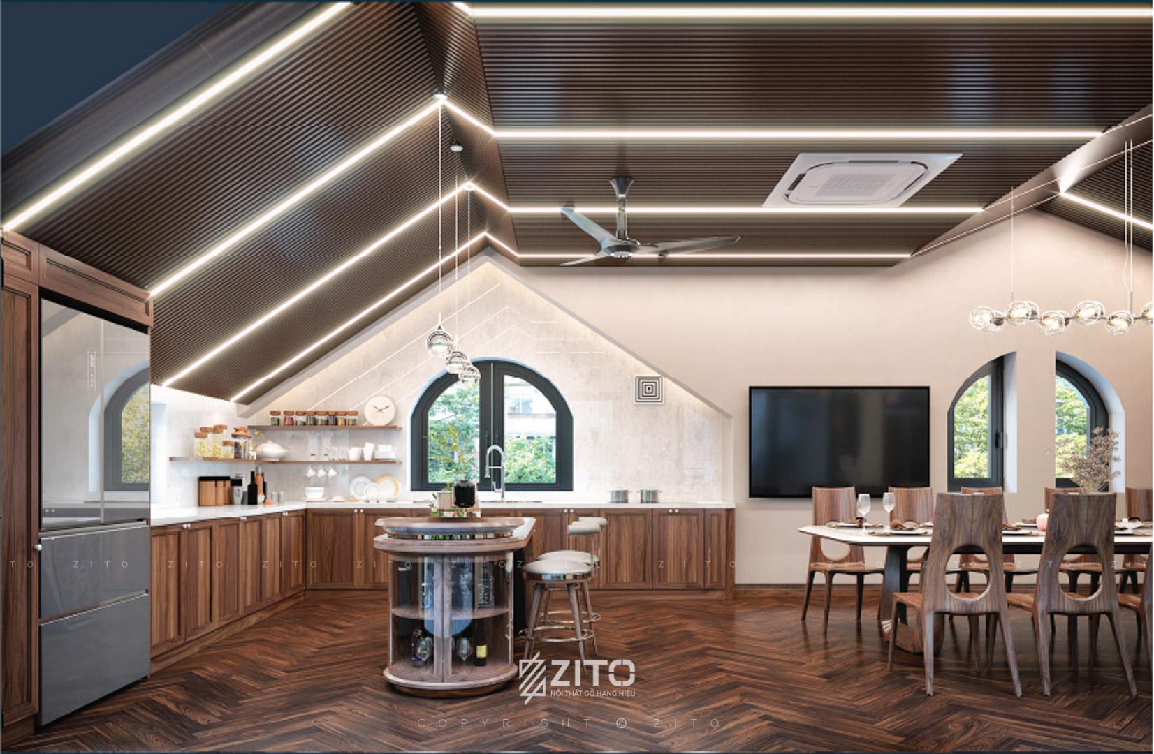 Bàn Đảo Gỗ Óc Chó ZBD 03