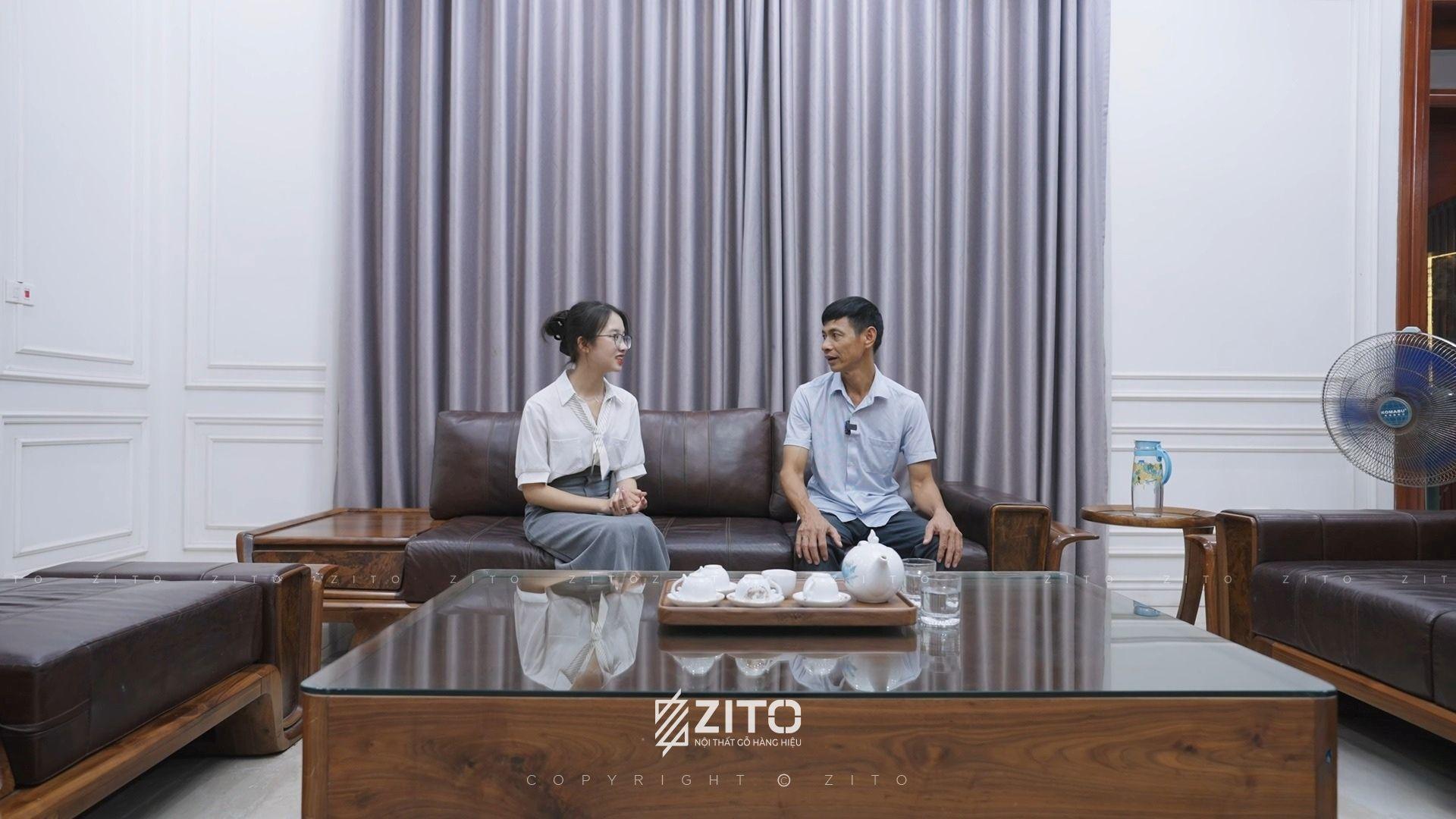 Bàn giao combo nội thất đồ rời gỗ óc chó phòng khách bếp