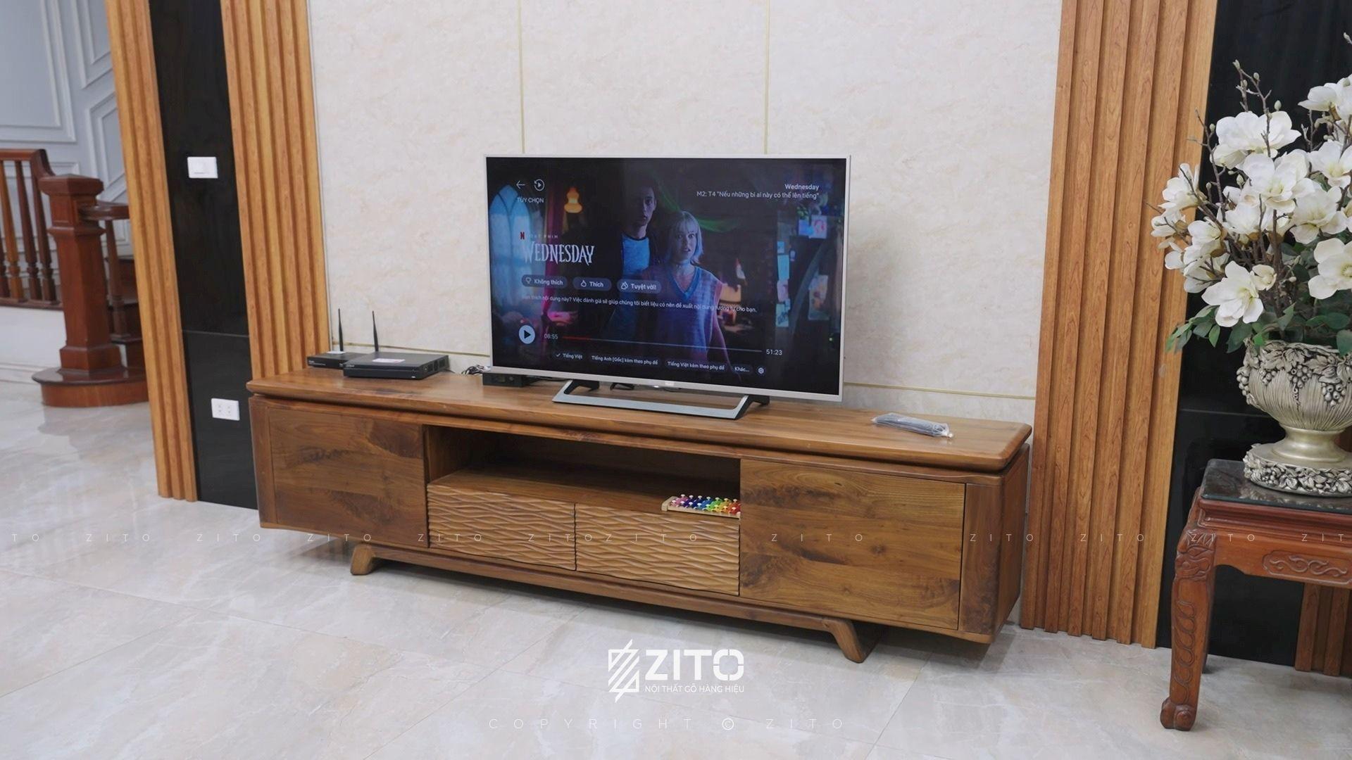 Bàn giao combo nội thất đồ rời gỗ óc chó phòng khách bếp