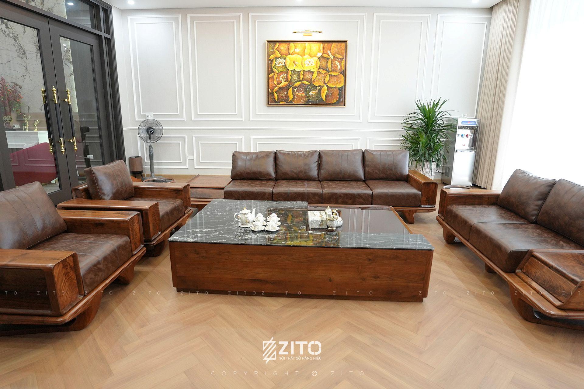 Bàn giao sofa gỗ óc chó ZG 179