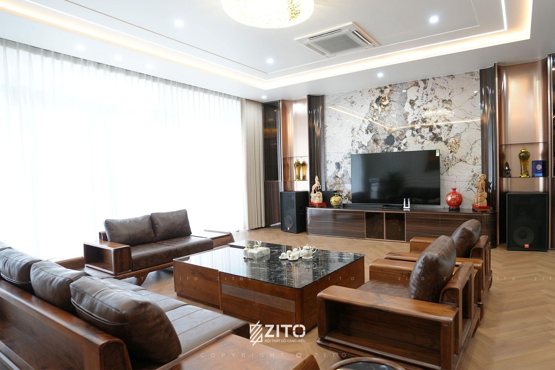 Bàn giao sofa gỗ óc chó ZG 179