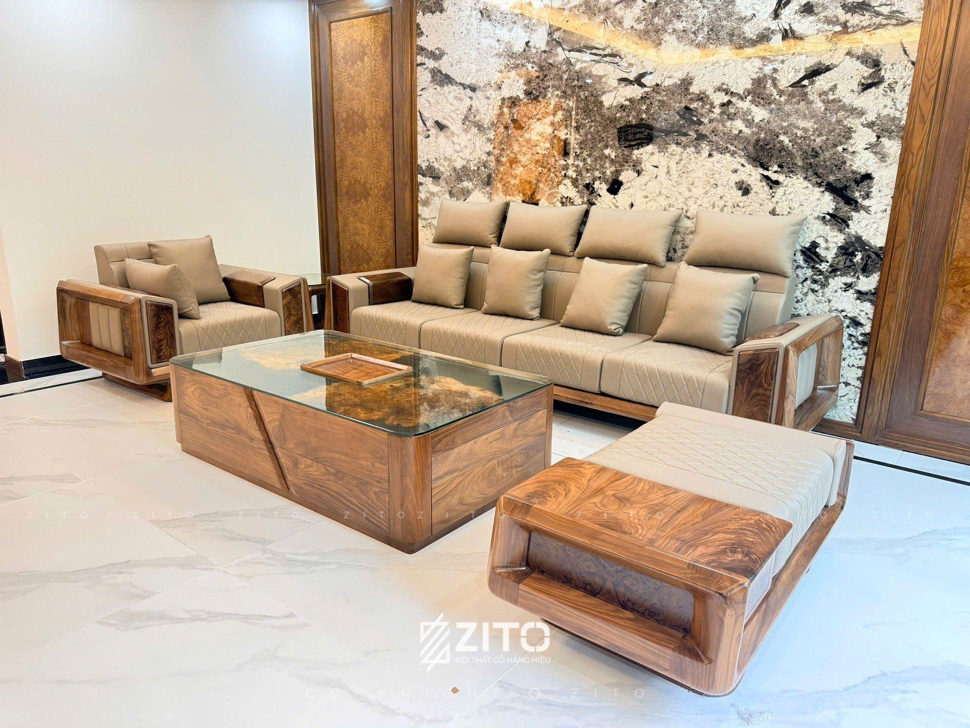 Bàn giao sofa gỗ óc chó ZG 190 