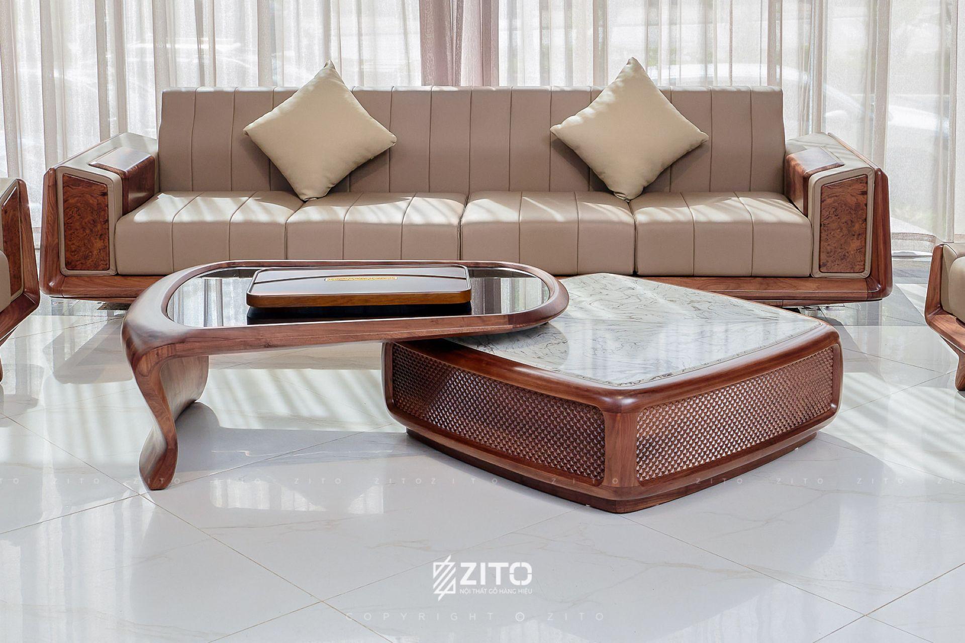 Bàn trà gỗ óc chó ZB 006