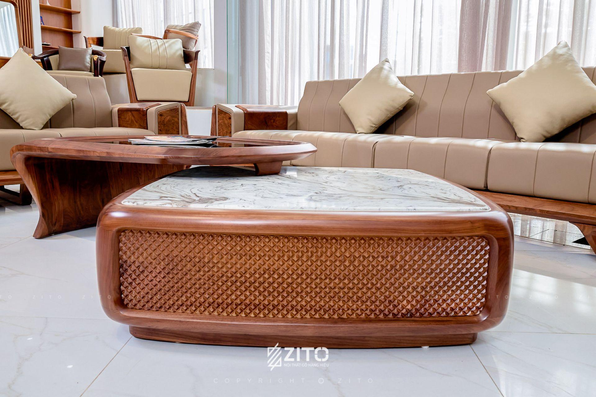 Bàn trà gỗ óc chó ZB 006
