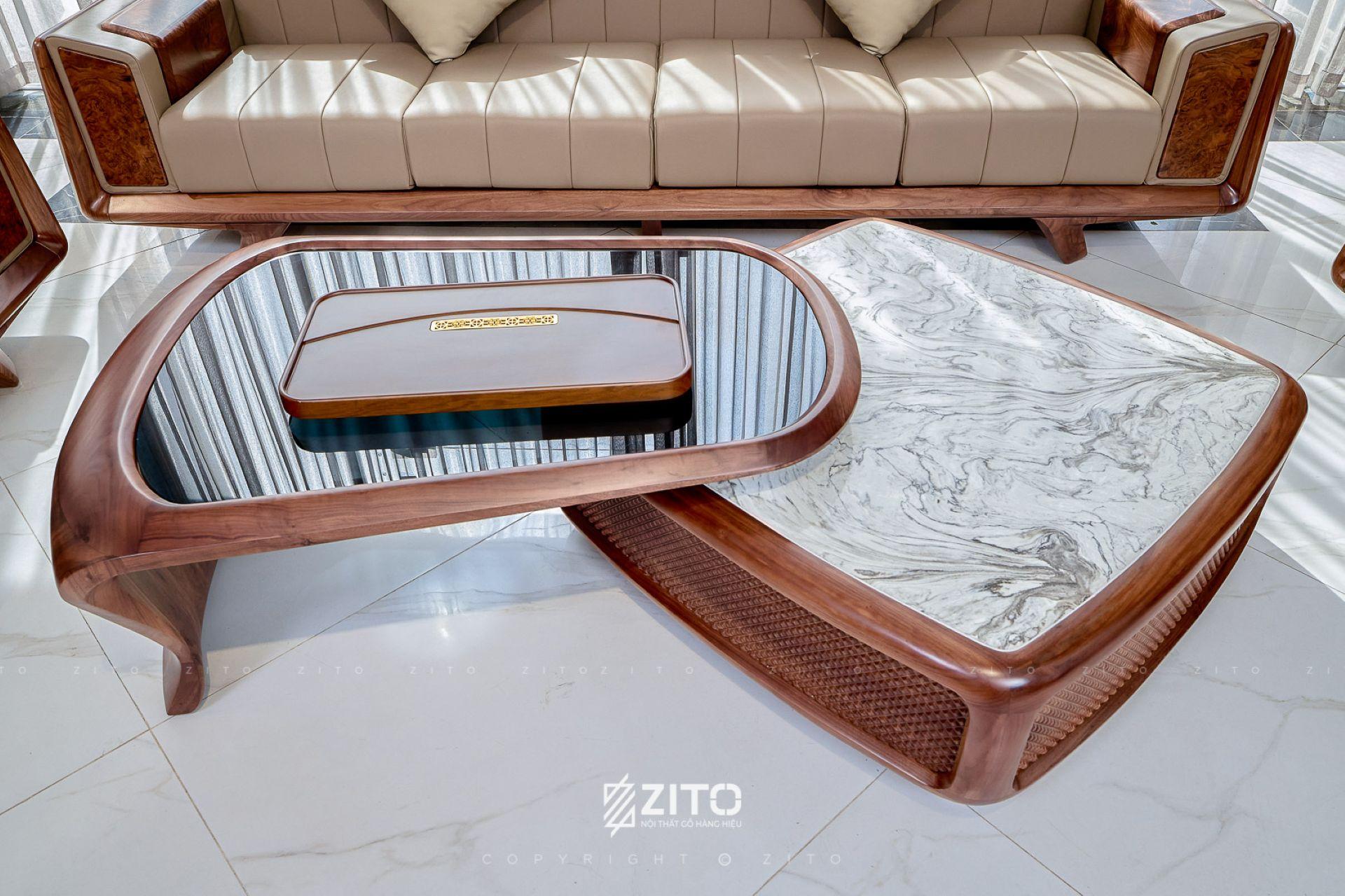 Bàn trà gỗ óc chó ZB 006