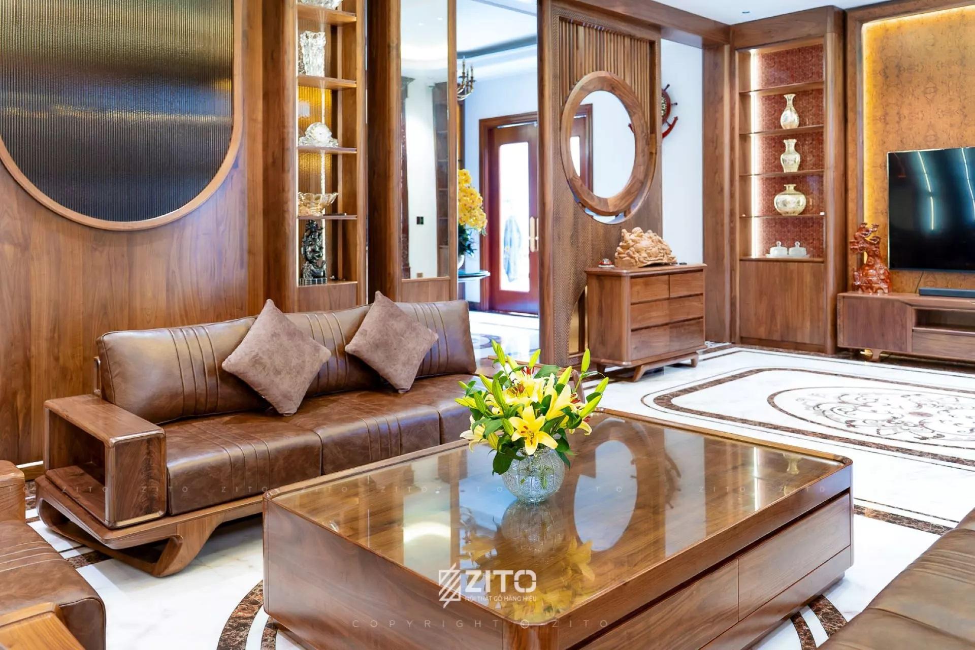 Bàn tủ console gỗ óc chó