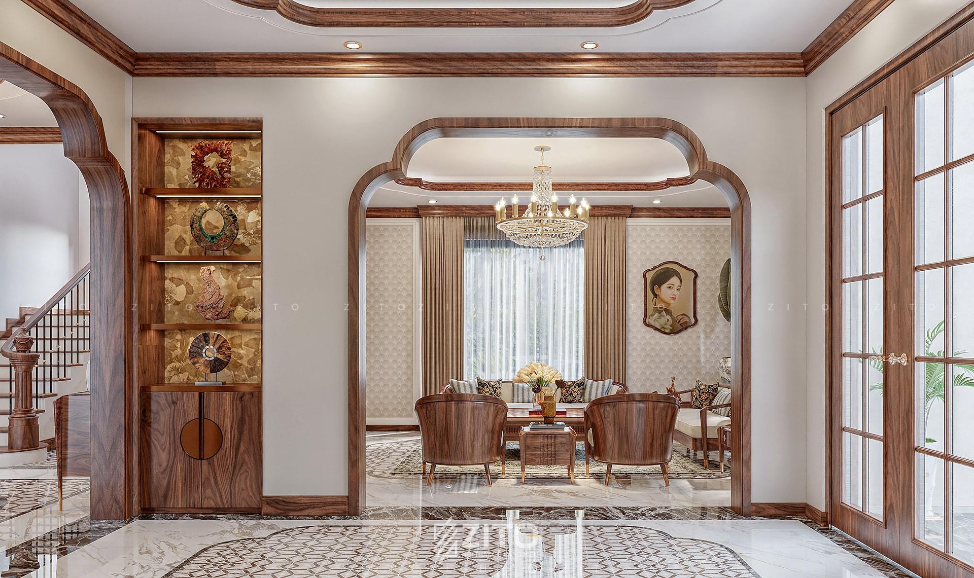 Biệt thự Vinhomes thiết kế phong cách Indochine vừa sang trọng, vừa tinh tế