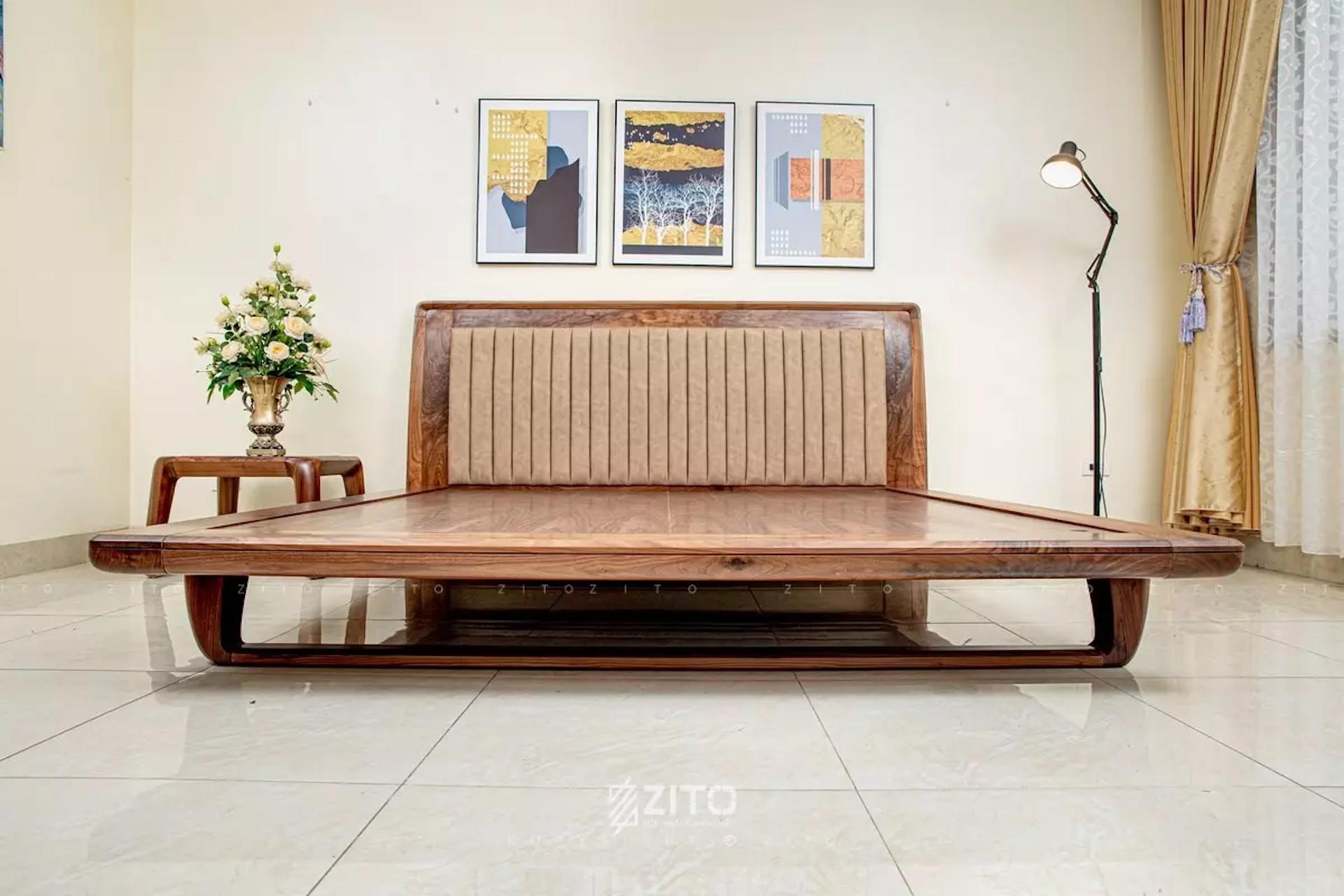 Giường ngủ ZA 808 gỗ óc chó