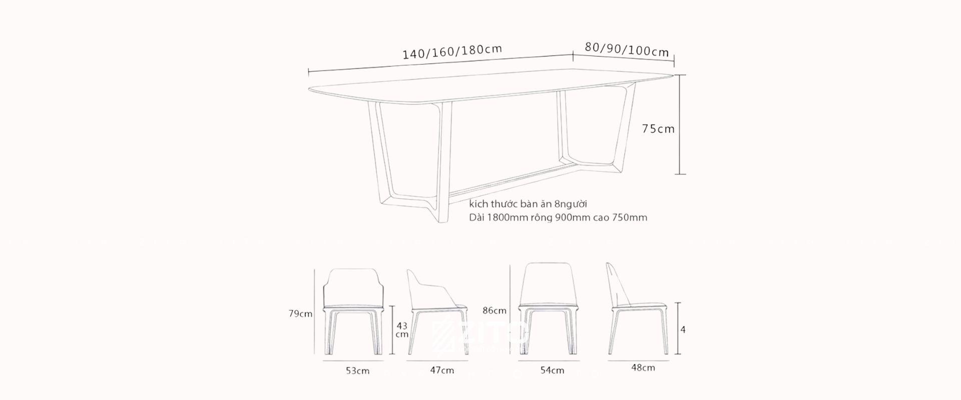 Giá thành bàn ghế ăn gỗ sồi sẽ có sự thay đổi tuỳ vào từng kích thước