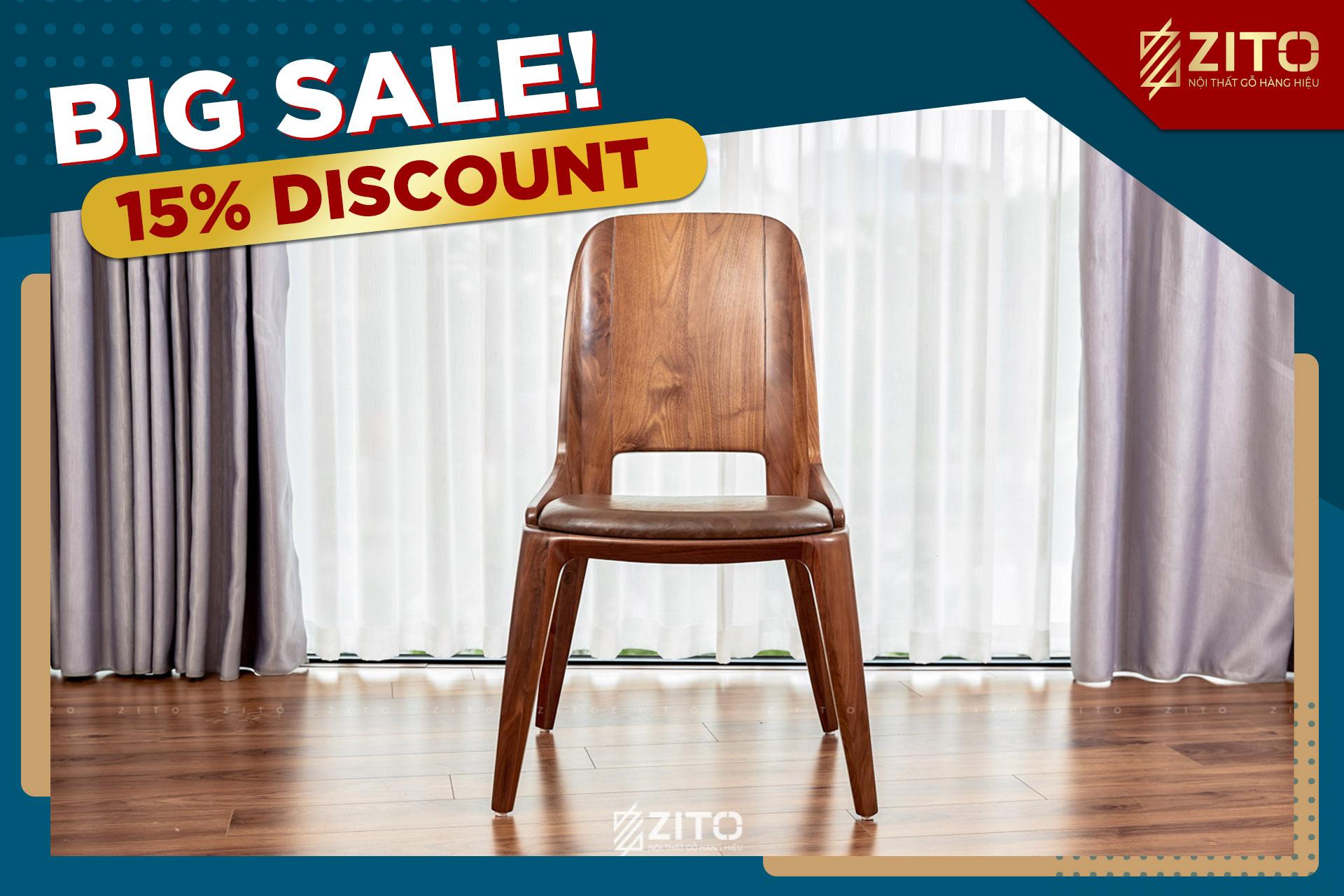 ghế ăn ZGA 613 gỗ óc cho đệm thấp