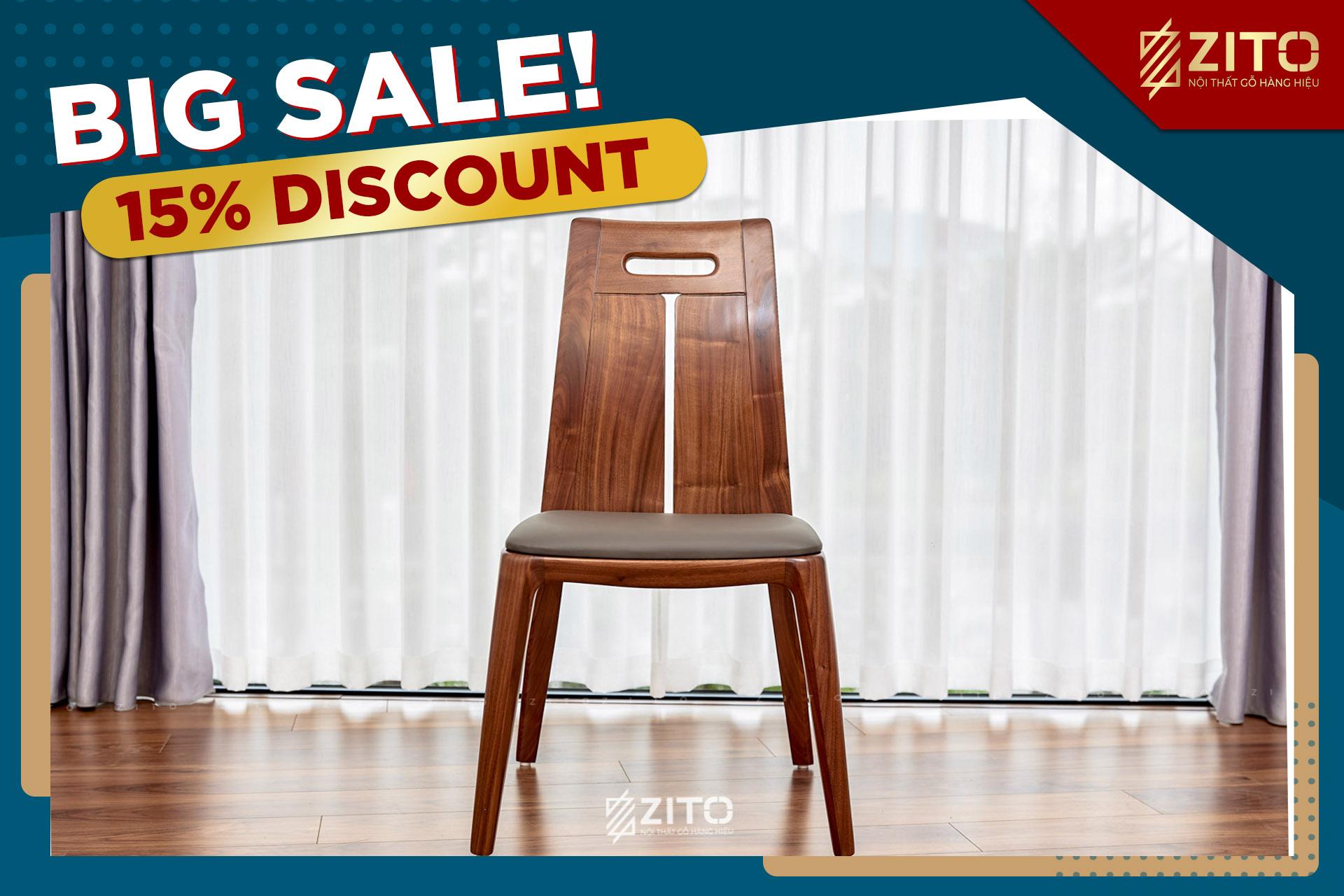 Ghế ăn gỗ óc chó ZGA 616 sale