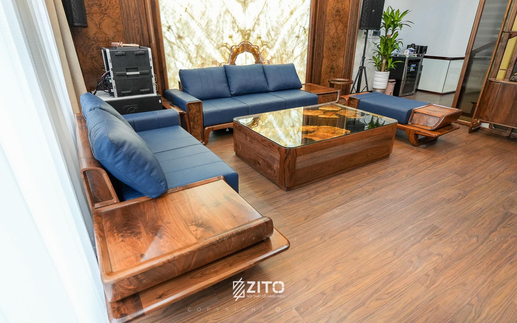 Trung tâm phòng khách bộ sofa với gam màu cá tính nổi bật