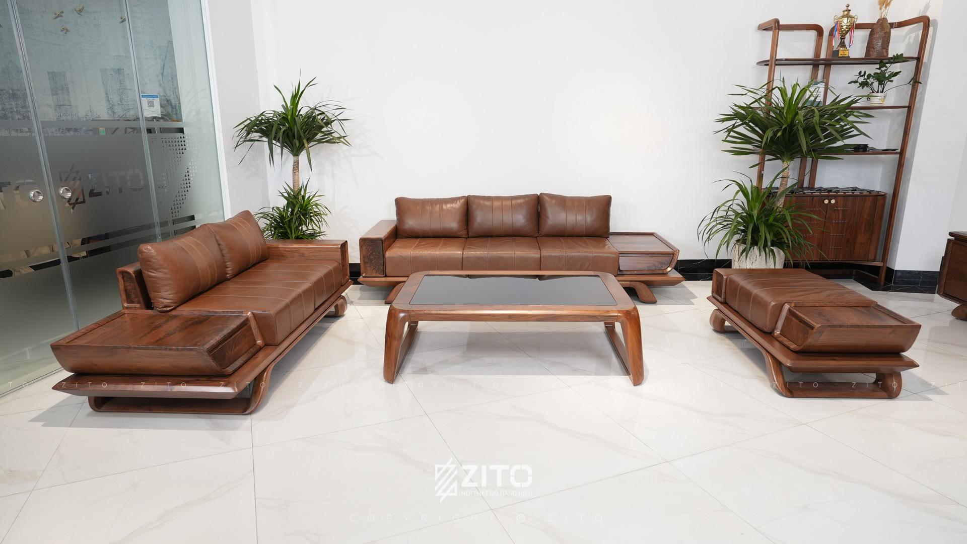 Sofa chữ U gỗ óc chó ZG 182 & ZB 160 phù hợp với không gian sử dụng