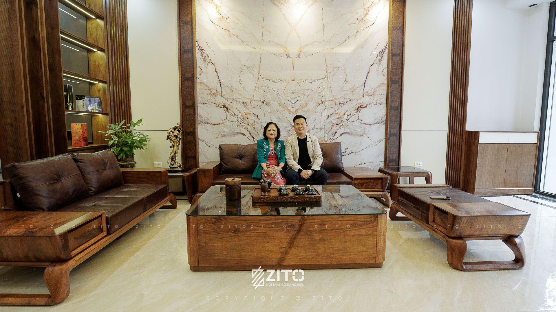 Sofa chữ U ZG 160 Gỗ óc chó Limited