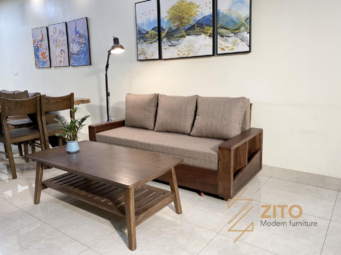 Kiểu dáng sofa giường gỗ cao cấp ZG 151 S08 hiện đại, tiện nghi
