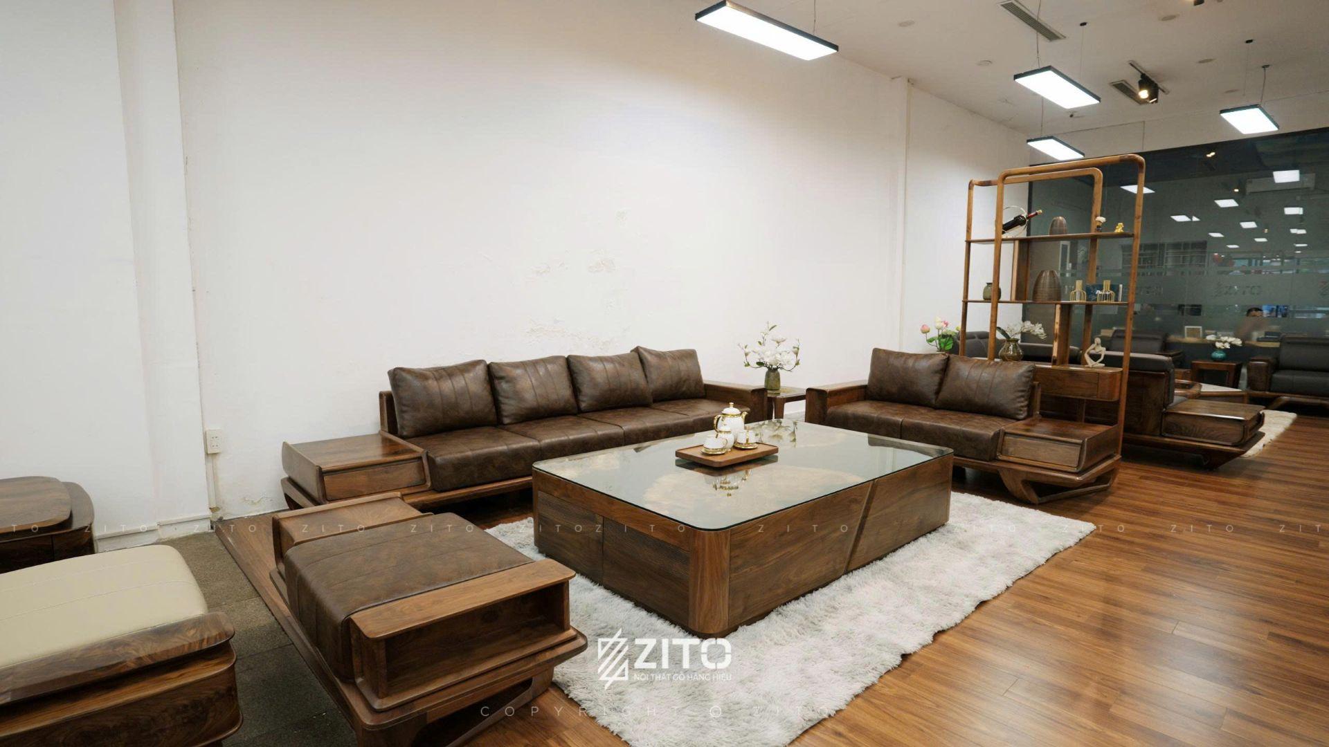 sofa gỗ óc chó luxury zg 179