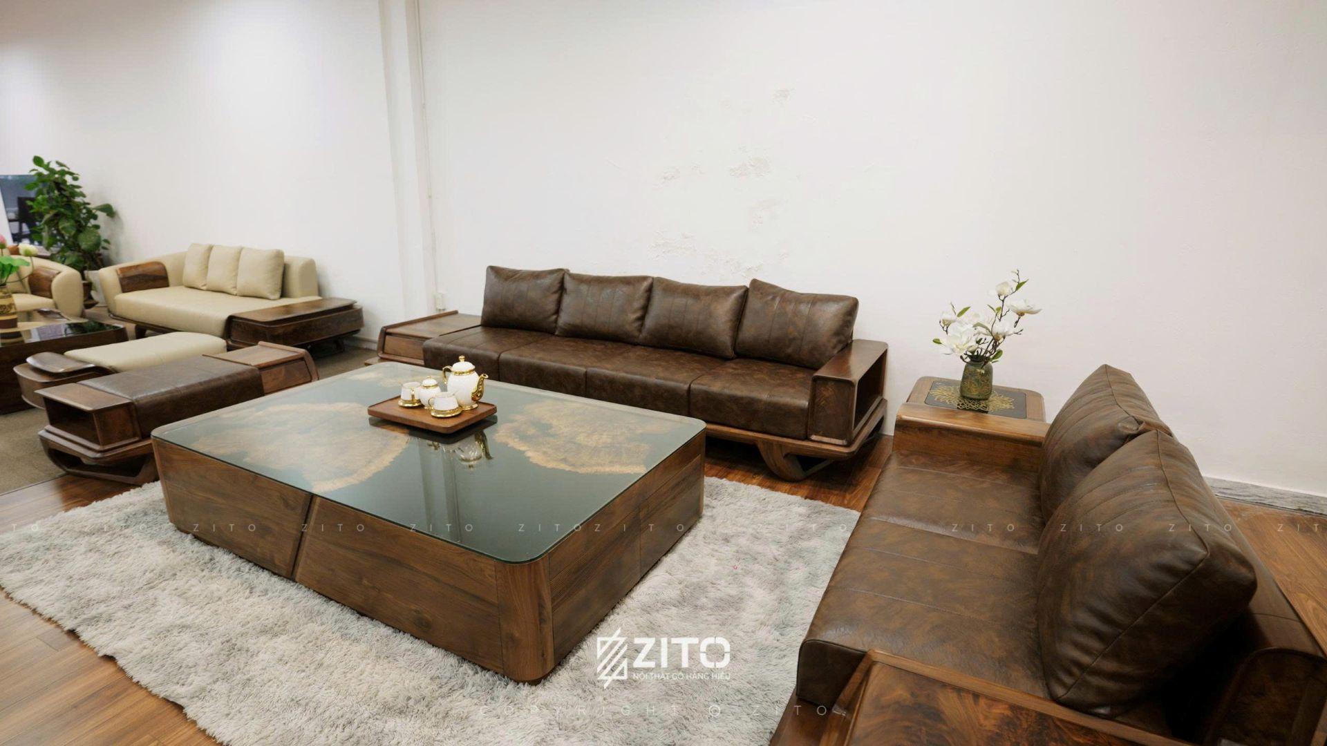 Sofa gỗ óc chó luxury ZG 179