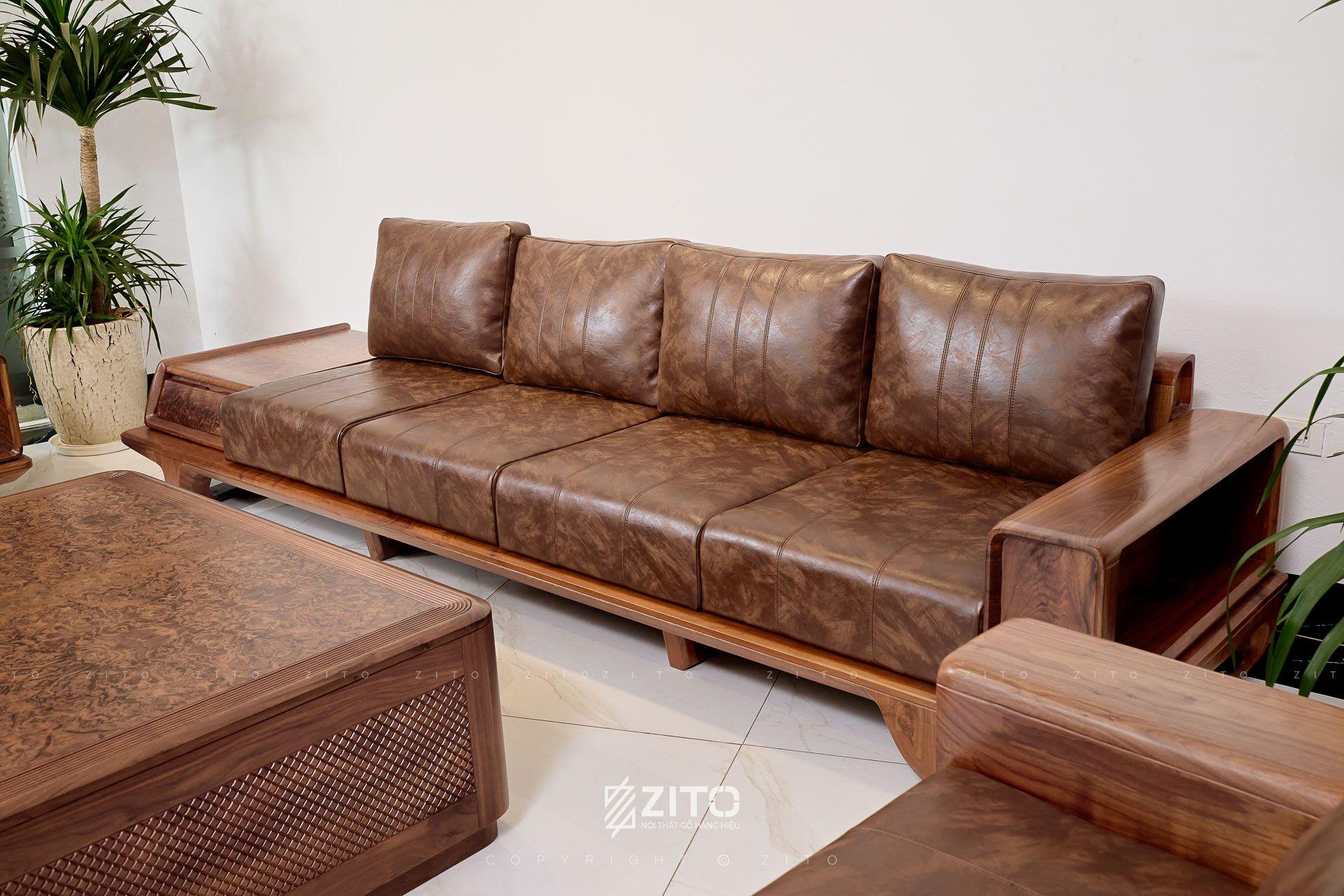 Sofa gỗ óc chó ZG 179 cỡ đại 2 ghế đơn
