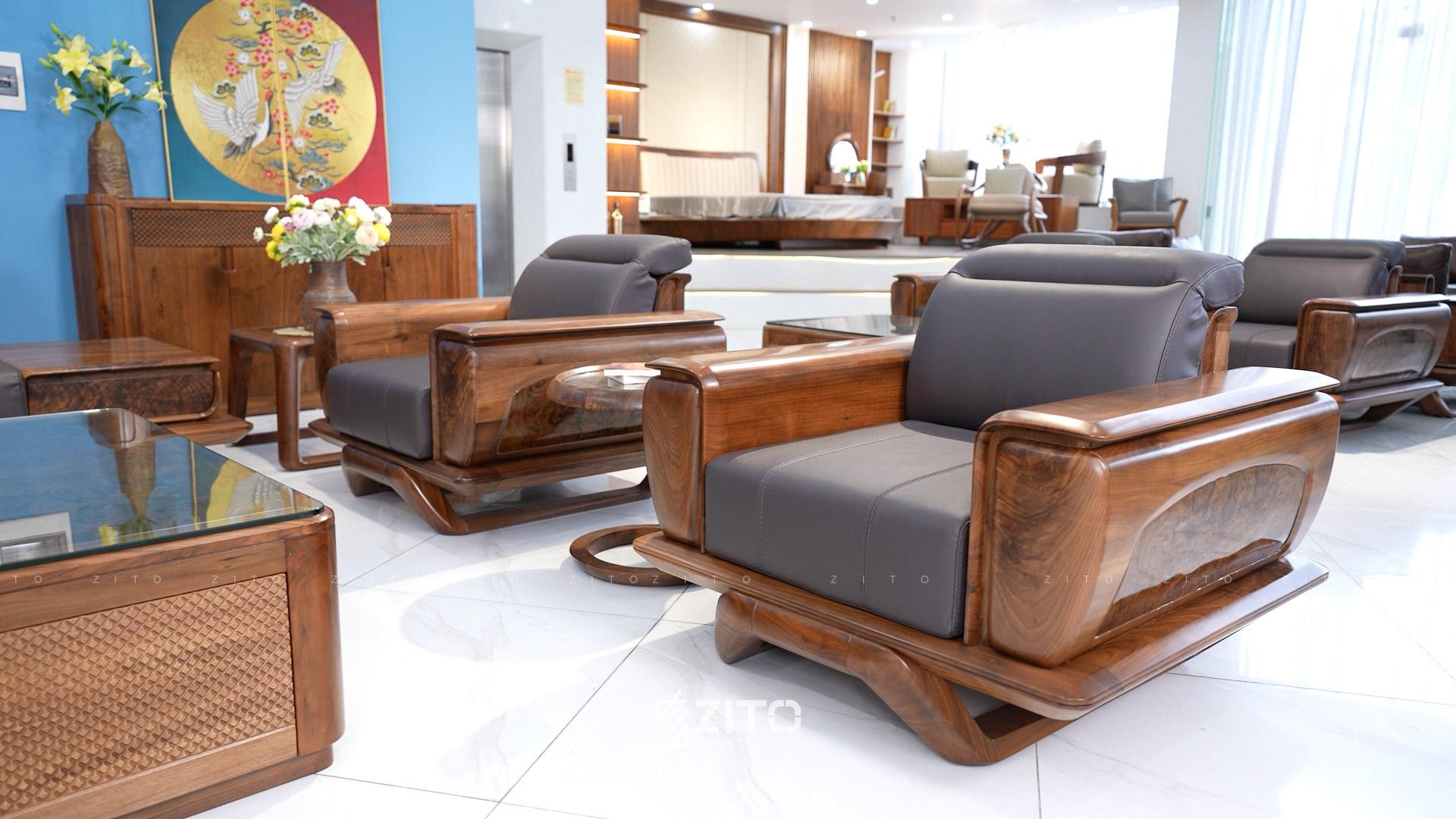 Sofa gỗ óc chó ZG 193 cho người có gu