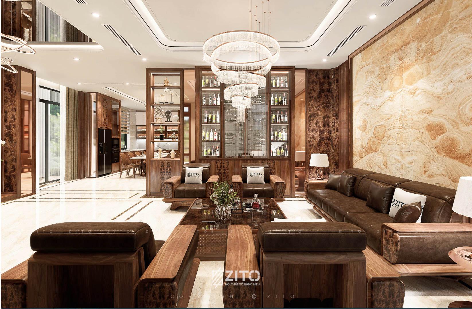 Sofa gỗ óc chó ZG 193 cho người có gu