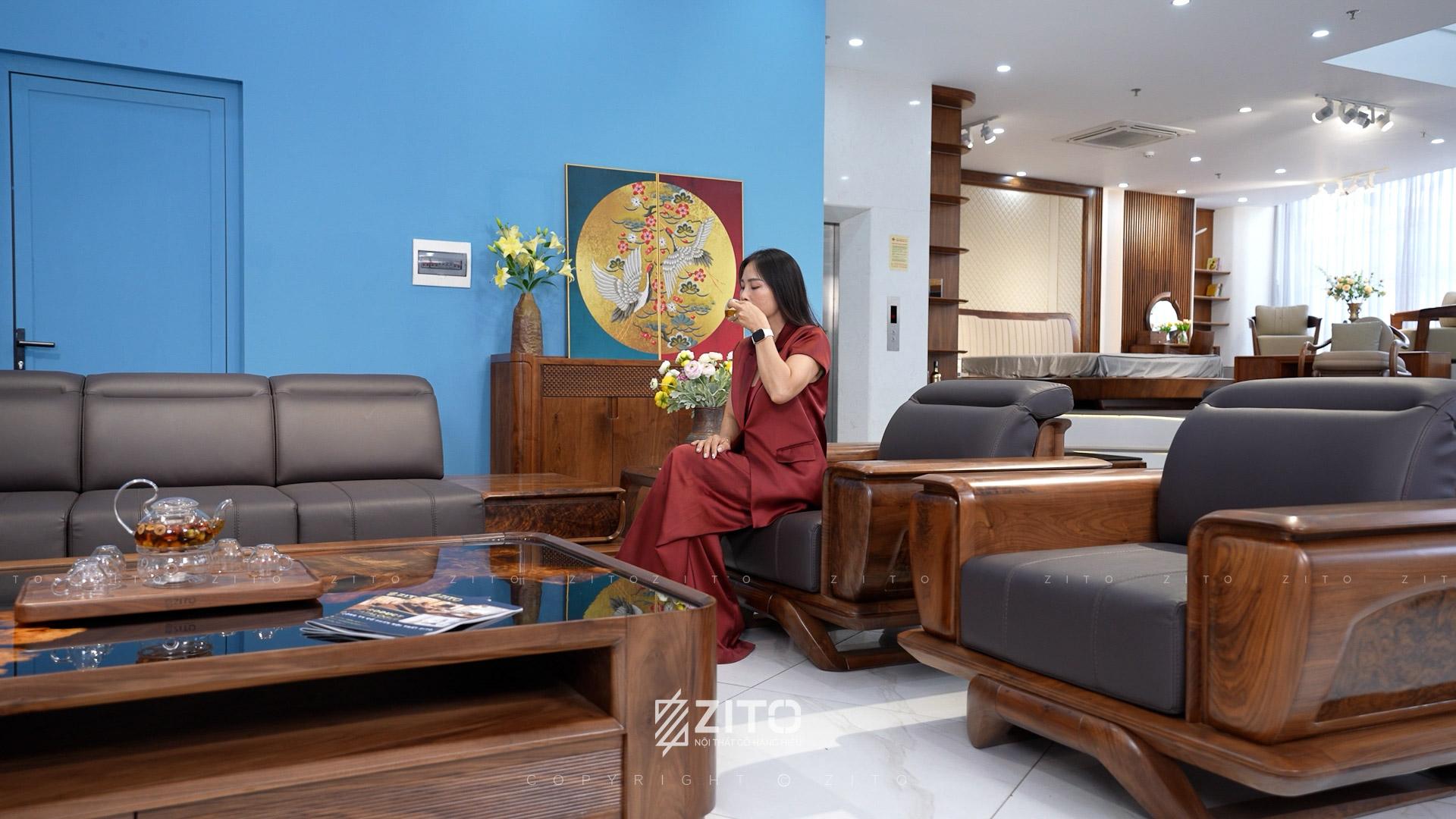 Sofa gỗ óc chó ZG 193 cho người có gu