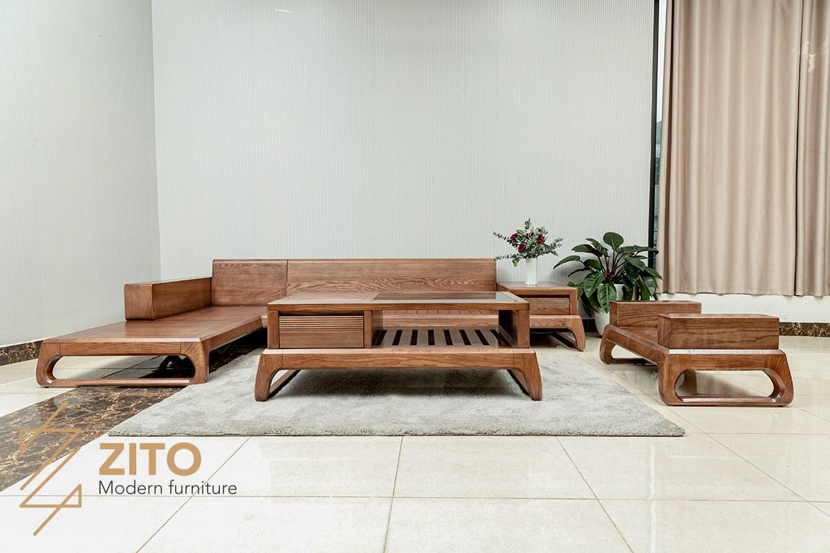 Sofa gỗ tự nhiên cao cấp ZG 155 gỗ sồi Nga