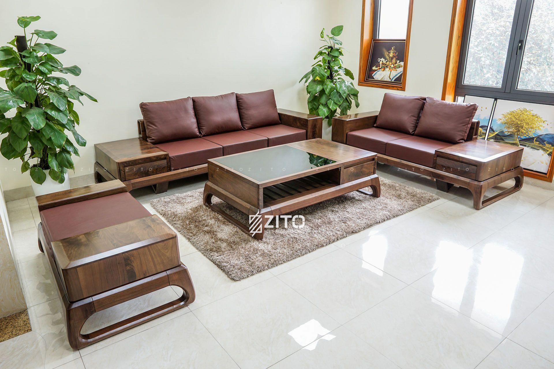 sofa gỗ tự nhiên chữ U ZG 156