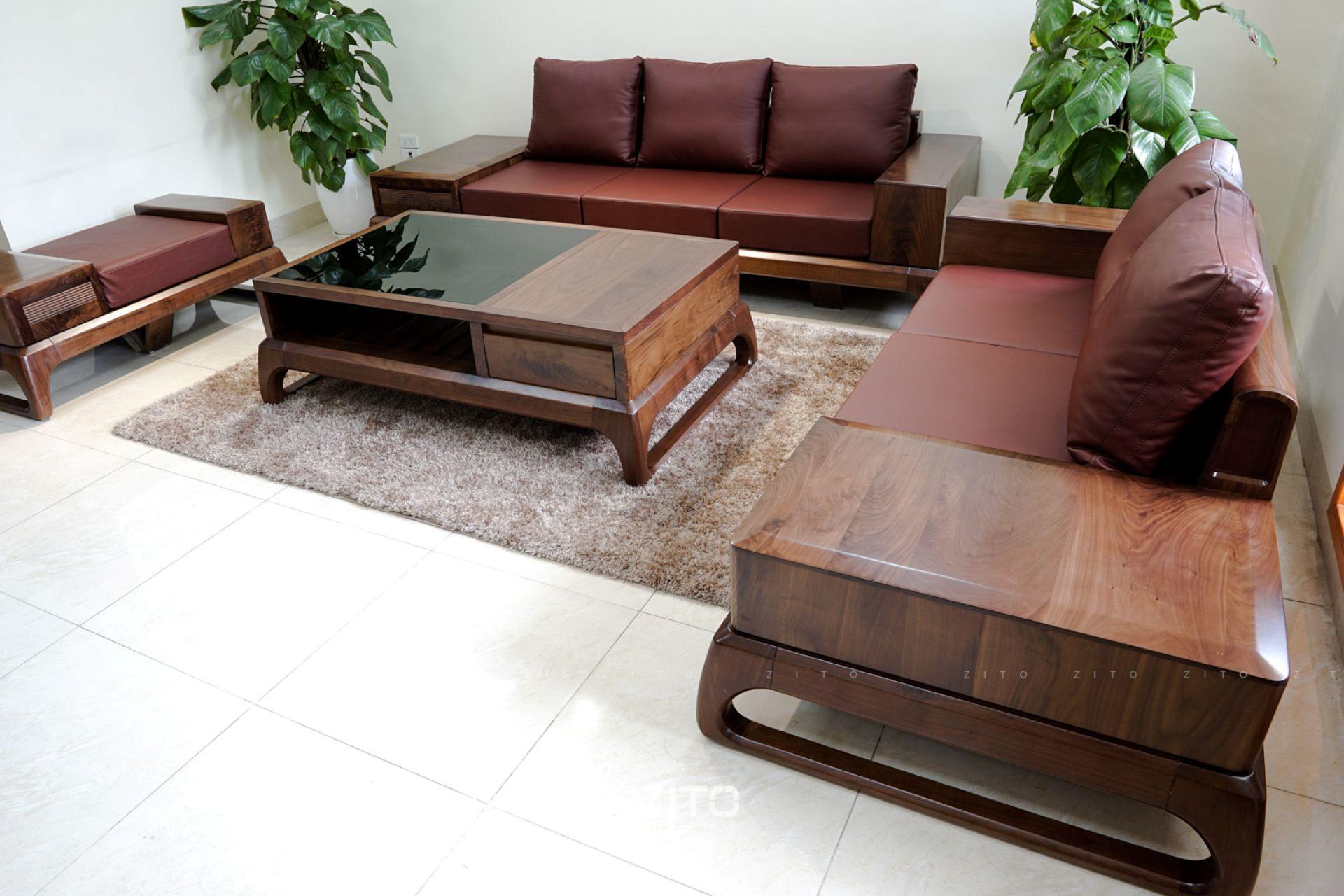 sofa gỗ tự nhiên chữ U ZG 156