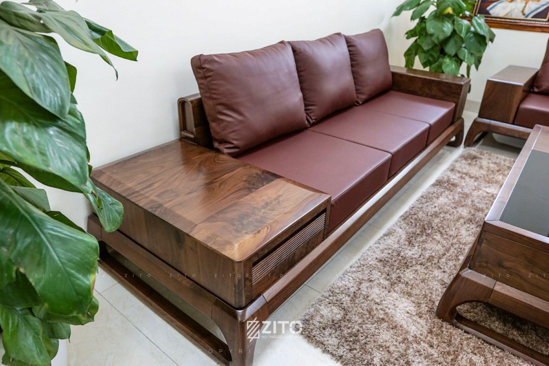 sofa gỗ tự nhiên chữ U ZG 156