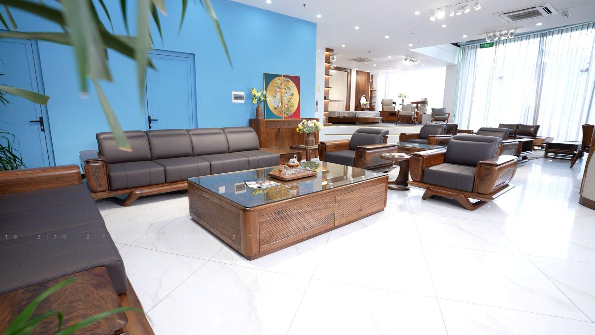 Sofa gỗ ZG 193 2 văng 2 ghế đơn