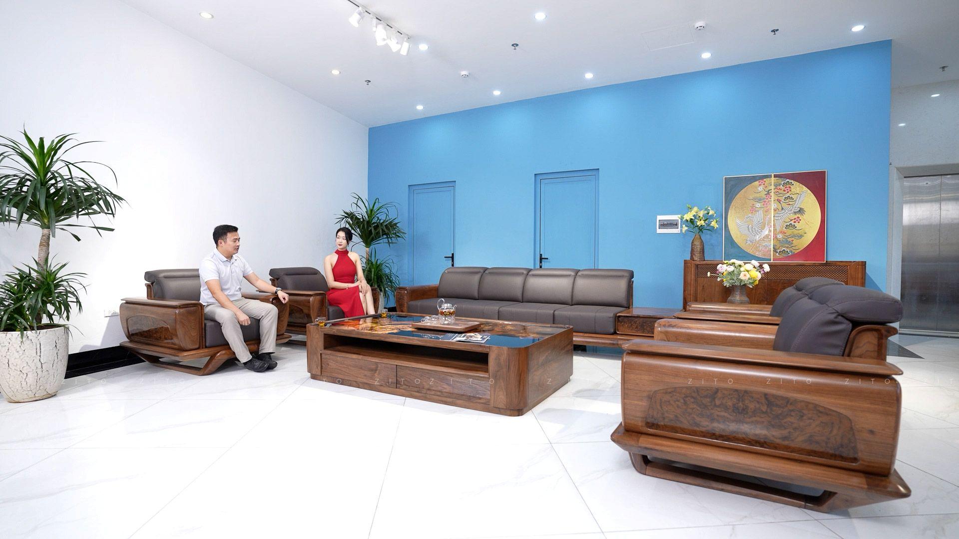 Sofa gỗ ZG 193 2 văng 2 ghế đơn