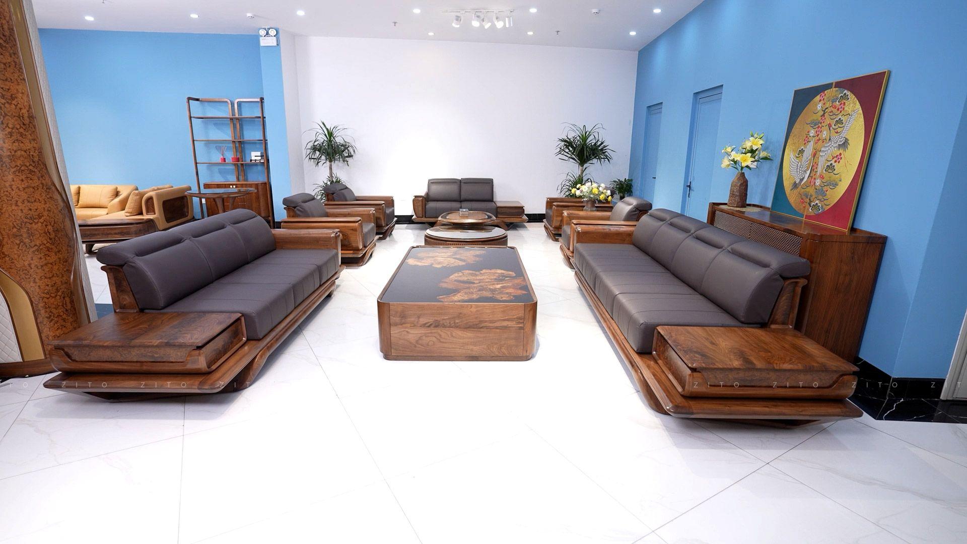 Sofa gỗ ZG 193 3 văng 4 ghế đơn đối xứng
