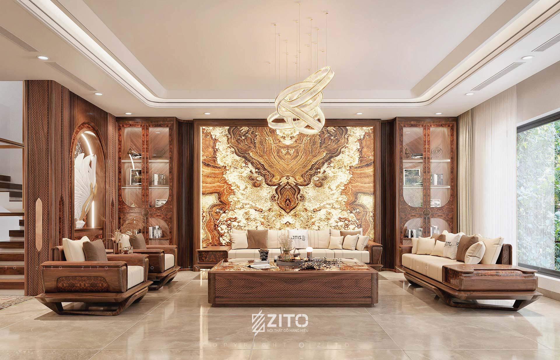 Sofa gỗ ZG 193 nhà vườn nghỉ dưỡng