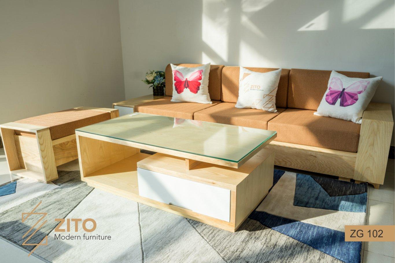 Sofa văng ZG102 – một trong những mẫu sofa gỗ nhỏ gọn bán chạy nhất tại ZITO