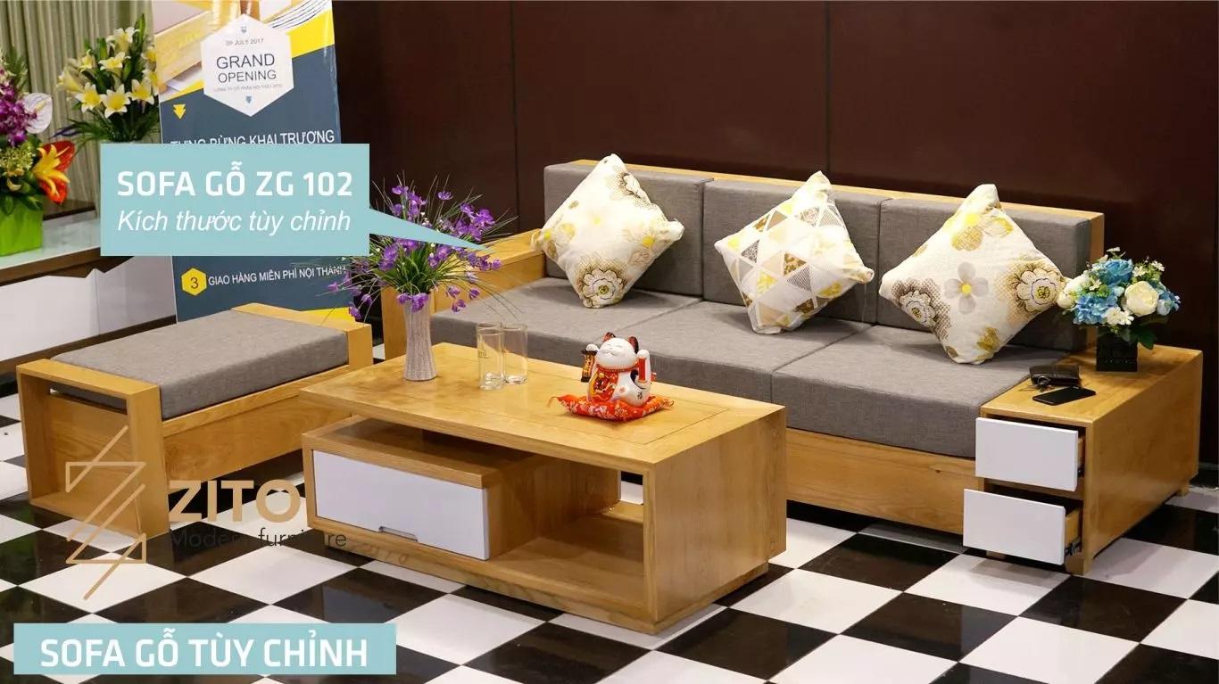 sofa văng gỗ đơn giản ZG 102