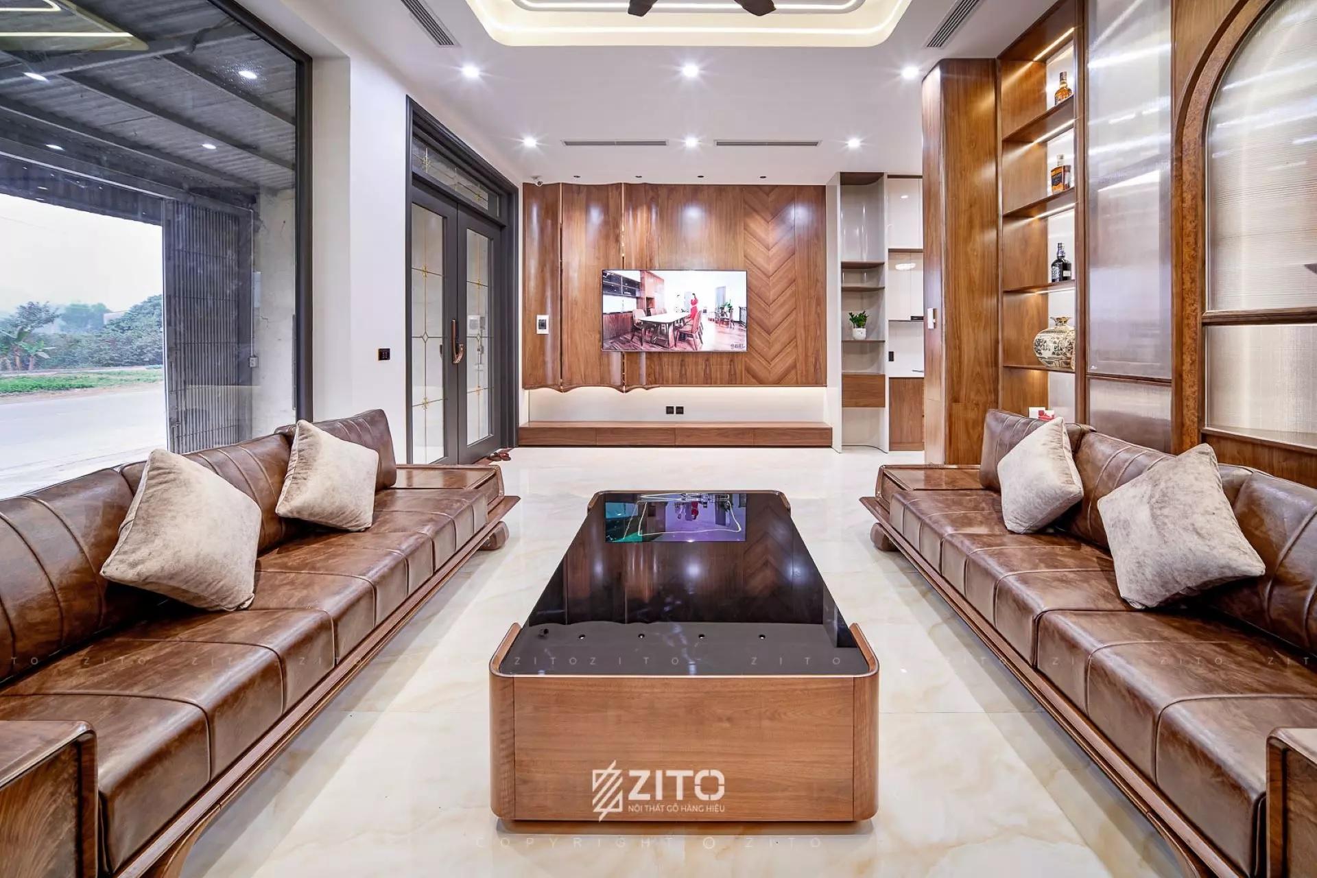 Mẫu thi công nội thất phòng khách cao cấp Ninh Bình