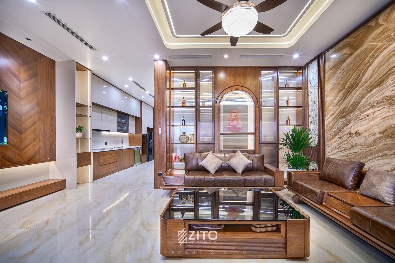 Thi công nội thất nhà phố phòng khách cho phong cách hiện đại sang trọng