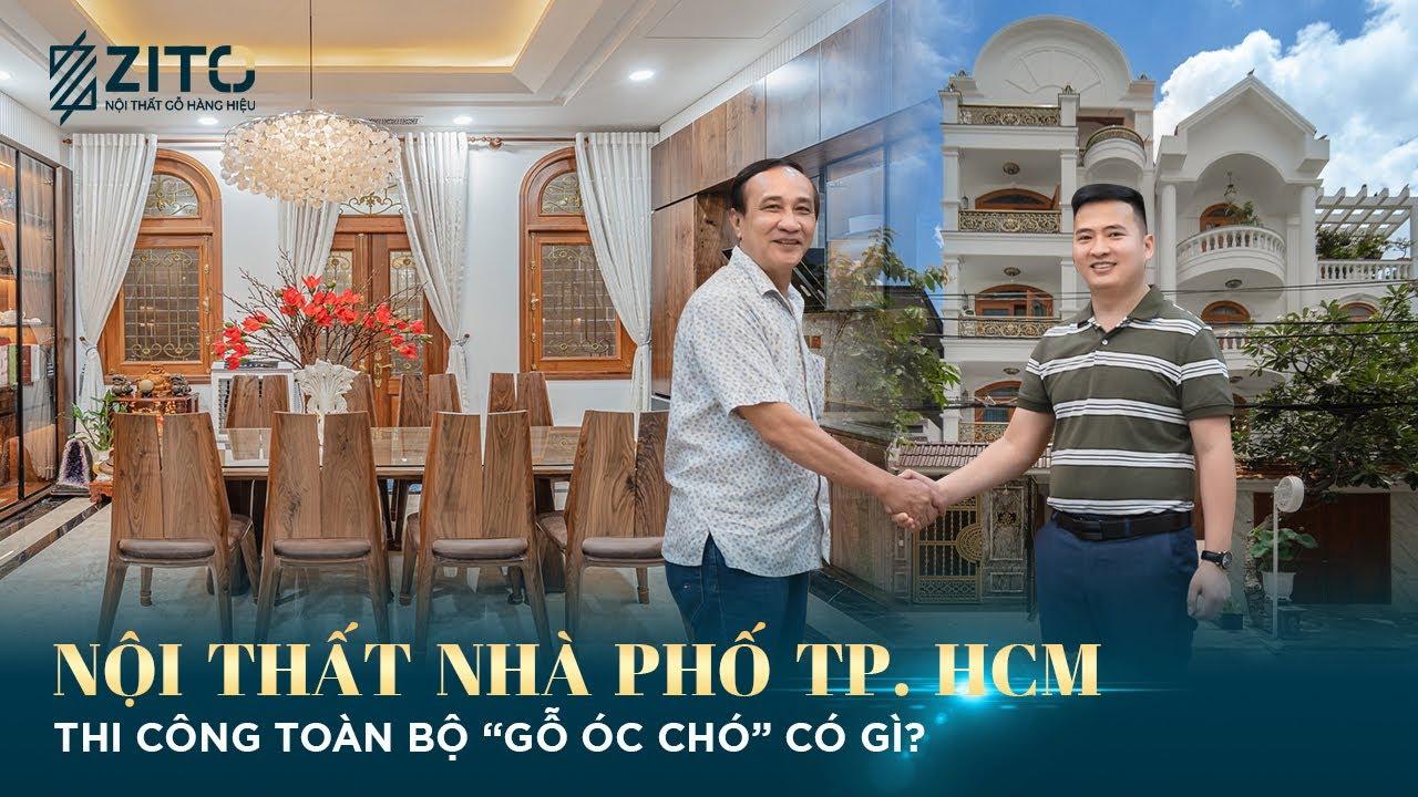 "Nhà phố liền kề mặt tiền 5,5m Tp Hồ Chí Minh - Full nội thất gỗ óc chó cao cấp"