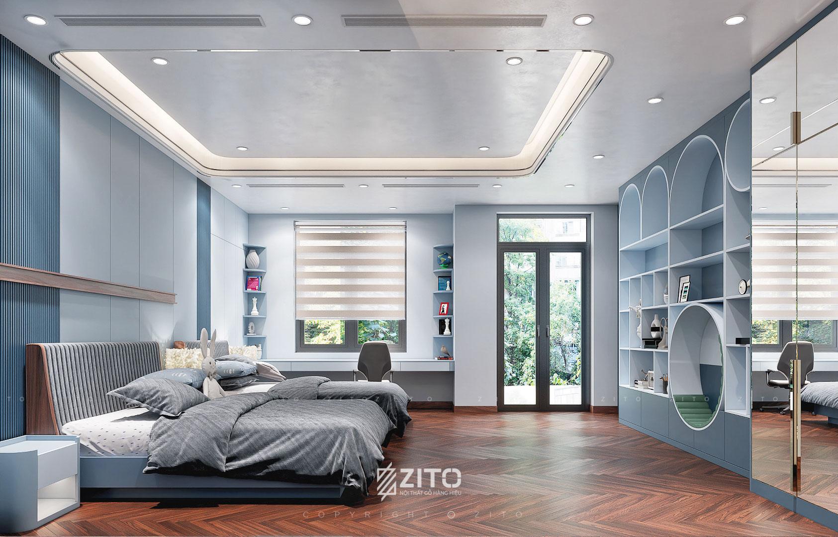 thiết kế nội thất chung cư phòng ngủ cho bé