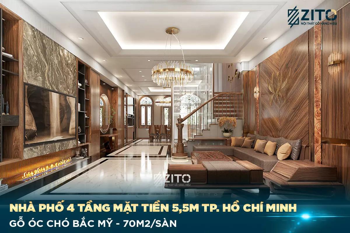 Thiết kế nội thất nhà phố 4 tầng TpHCM