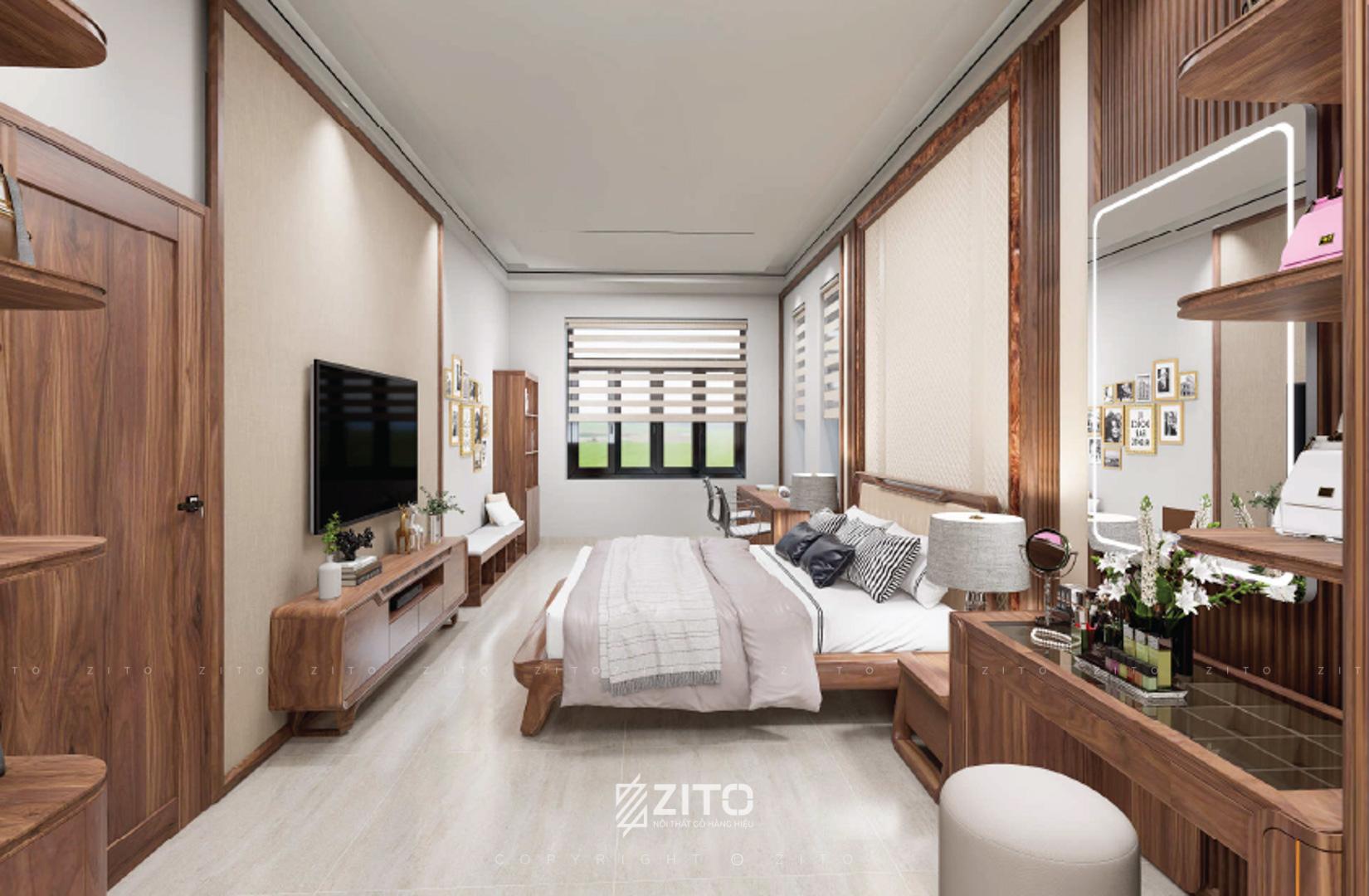 thiết kế nội thất nhà vườn phòng ngủ