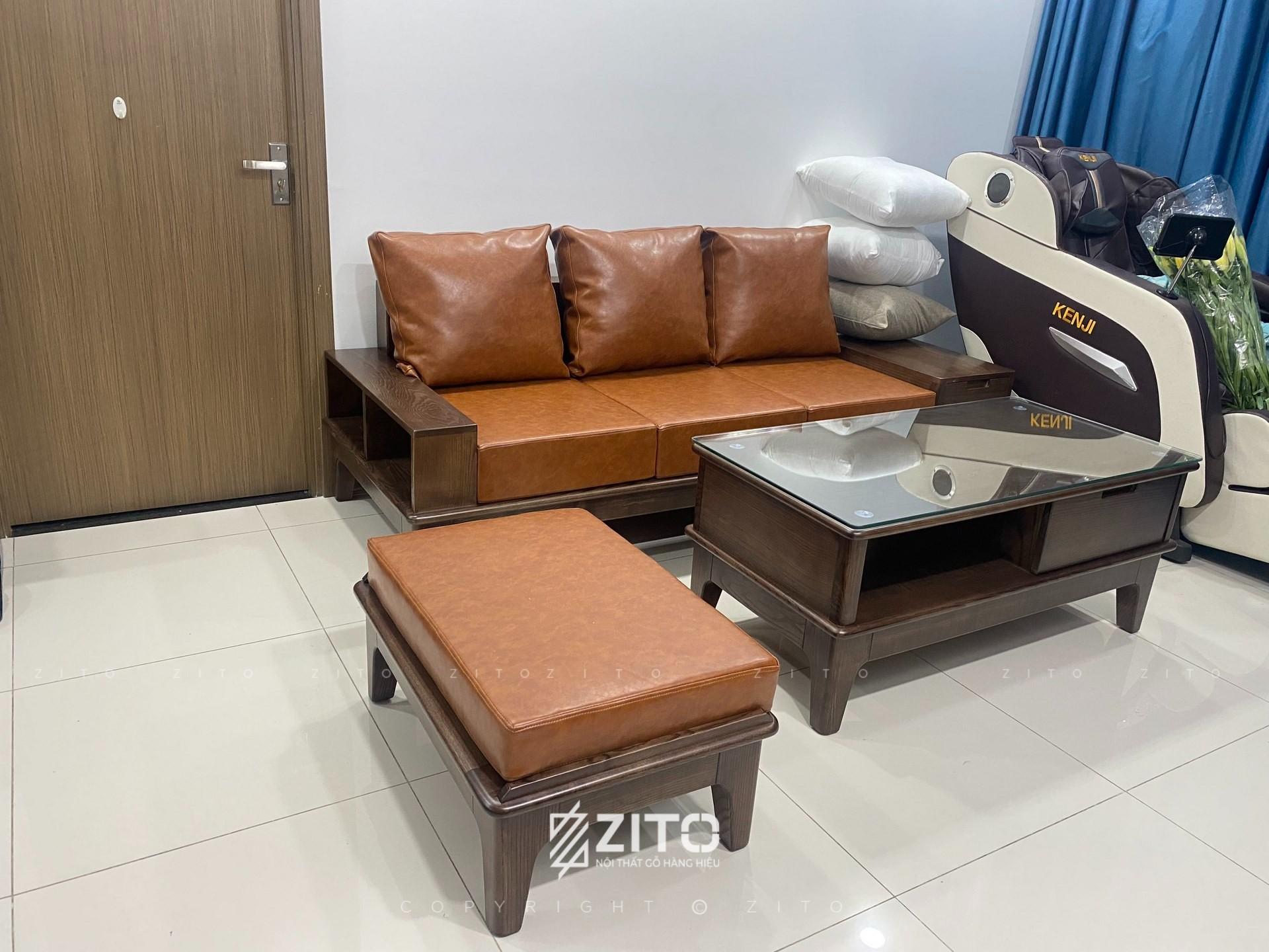 Thực tế sofa văng gỗ ZG 166