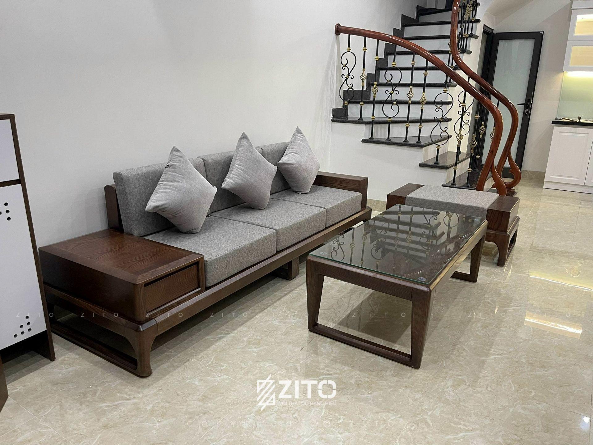 thực tế sofa văng gỗ ZG 133