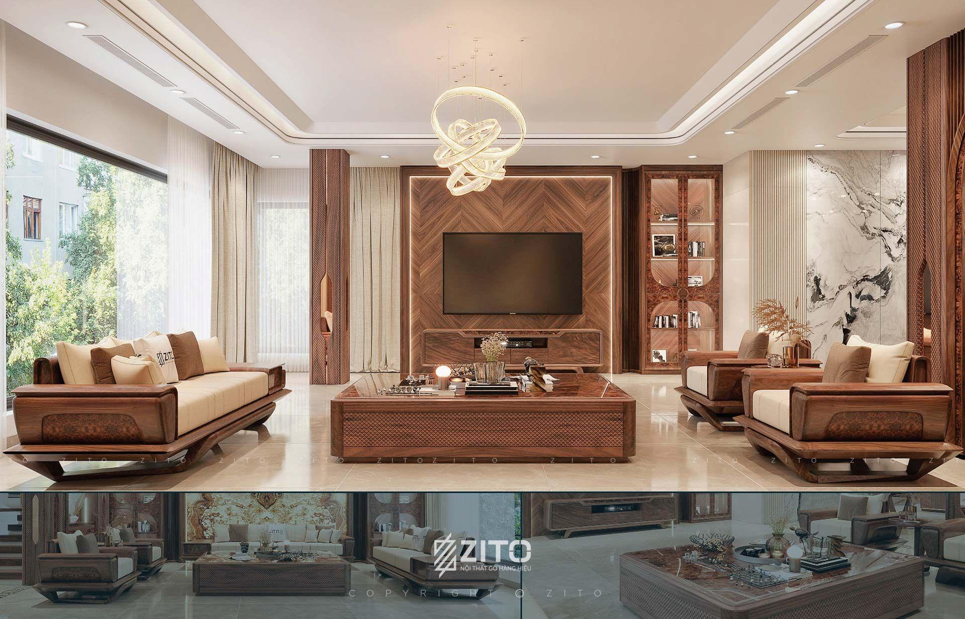 vì sao nên chọn sofa gỗ óc chó ZG 193