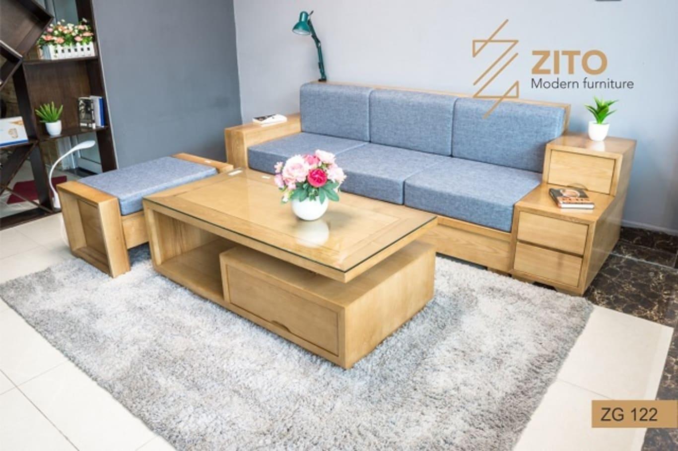 Sofa gỗ văng ZG 122 lựa chọn số 1 cho phòng khách khiêm tốn